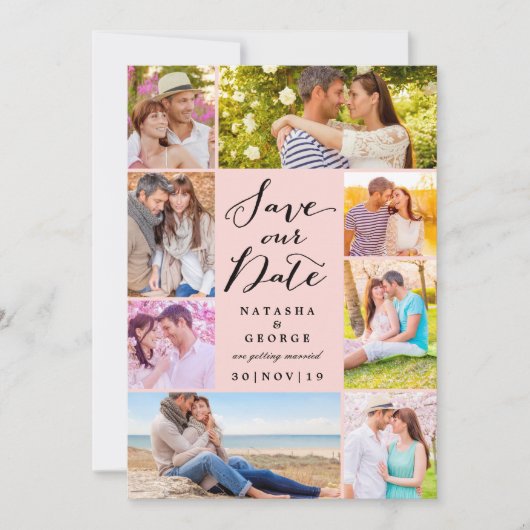 Invitation Design Moderne Script 8 Multi Photo Enregistrer La (Devant)