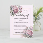 Invitation Design moderne tendance Desinger Dusty Rose Blush  (Debout devant)