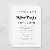 Invitation Design noir & blanc Heureux toujours après la fête (Devant)