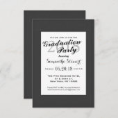 Invitation Design noir et blanc simple et élégant (Devant / Derrière)