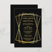 Invitation Design noir moyen - Mariage/Invitation de réceptio (Devant / Derrière)