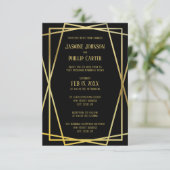 Invitation Design noir moyen - Mariage/Invitation de réceptio (Debout devant)