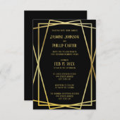 Invitation Design noir moyen - Mariage/Invitation de réceptio (Devant / Derrière)