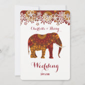 Invitation Design orné d'éléphants indiens décoré (Devant)