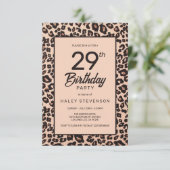 Invitation Design Poster de animal Leopard tendance 29e anniv (Debout devant)