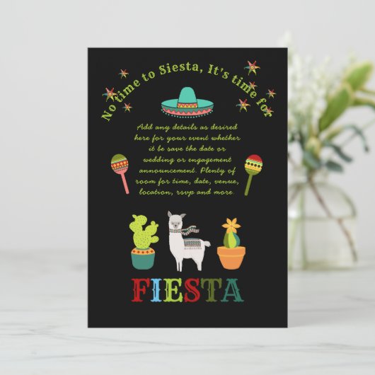 Invitation Design Propre FIESTA Folk Art Mariage Fête des mar (Debout devant)