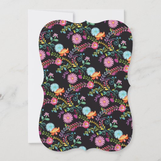 Invitation Design Propre FIESTA Folk Art Mariage Fête des mar (Dos)