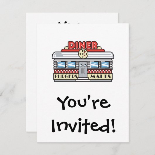 Invitation design rétro (Devant / Derrière)