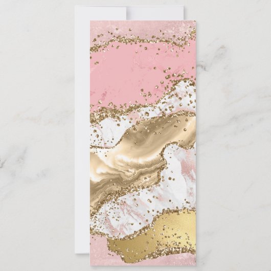 Invitation Design Rose de luxe en marbre rose or (Dos)