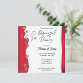 Invitation Design rouge tourbillonnant (Debout devant)