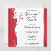 Invitation Design rouge tourbillonnant (Devant)