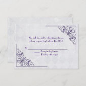 Invitation design RSVP d'angle élégant violet (Devant / Derrière)