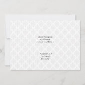Invitation Design ruban Damask FAUX de la marine (Dos)