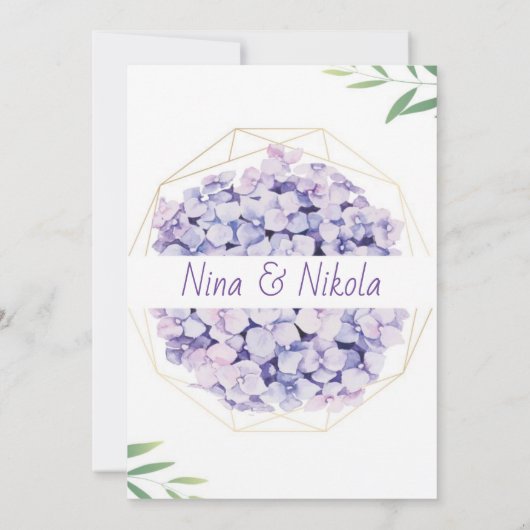 Invitation Design simple et élégant de fleurs violettes Invit (Dos)