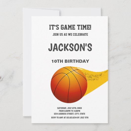 Invitation Design sportif moderne Orange Line (Devant)