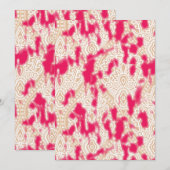 Invitation Design textile complexe avec un riche rose (Devant / Derrière)