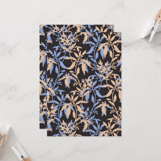 Invitation Design textile élégant avec floral complexe (Devant/Arrière en situation)