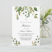 Invitation design verdoyant | Baptême (Debout devant)