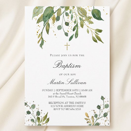 Invitation design verdoyant | Baptême