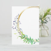 Invitation Design vierge avec fleurs bleues en éclaboussure (Debout devant)