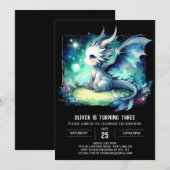 Invitation Design Whimsy Dragon Anniversaire (Devant / Derrière)