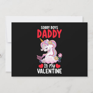 Invitation Désolé Boys Papa Est Mon Valentine Papa Unicorn