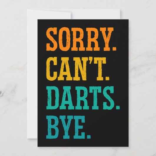 Invitation Désolé Cant Darts Bye Dart Player Darting Triple 2 (Devant)