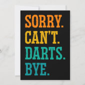 Invitation Désolé Cant Darts Bye Dart Player Darting Triple 2 (Dos)
