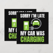 Invitation Désolé d'être en retard Ma voiture a chargé un EV (Devant / Derrière)