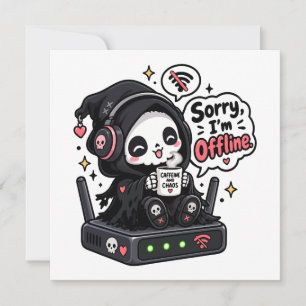 Invitation Désolé, je suis hors ligne humour de gamer introve