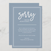 Invitation Désolé pour la gêne | Annulation ou report (Devant / Derrière)