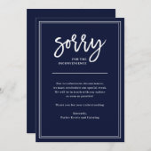 Invitation Désolé pour la gêne occasionnée | Annulation ou re (Devant / Derrière)