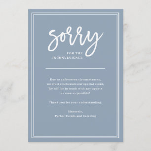 Invitation Désolé pour les inconvénients  Annulation ou repor