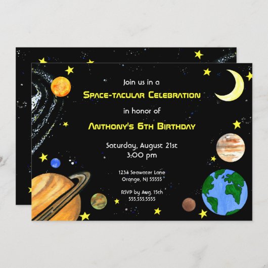 Invitation d'espace extra-atmosphérique (Devant / Derrière)