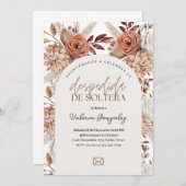 Invitation Despedida de Soltera Boho Floral (Devant / Derrière)