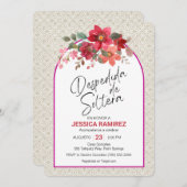 Invitation Despedida de Soltera Invitacion Flores de Otoño (Devant / Derrière)