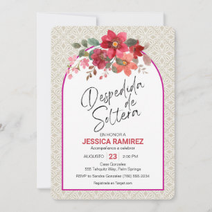 Invitation Despedida de Soltera Invitacion Flores de Otoño