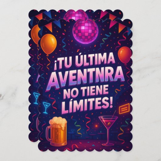 Invitation Despedida de Solteros (Devant / Derrière)