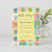 Invitation Dessert cactus & Baby shower Succulent sans coutur (Debout devant)