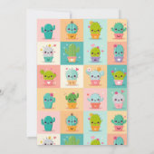 Invitation Dessert cactus & Baby shower Succulent sans coutur (Dos)