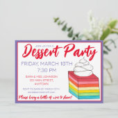 Invitation Dessert de salade rétro-arc-en-ciel de sept couche (Debout devant)