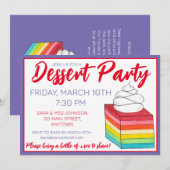 Invitation Dessert de salade rétro-arc-en-ciel de sept couche (Devant / Derrière)