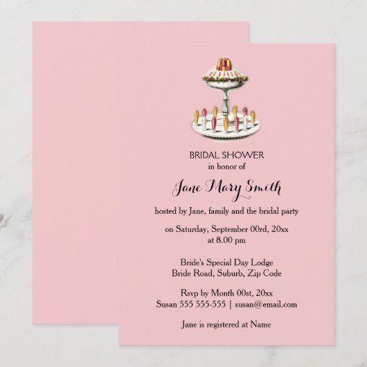 Invitation Desserts de gelée de parfait de goûter (Devant / Derrière)