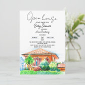 Invitation dessin à la main baby shower à la maison (Debout devant)