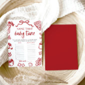 Invitation Dessin À La Main Baby shower Italien Nom Que Bébé 