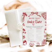 Invitation Dessin À La Main Baby shower Italien Nom Que Bébé 