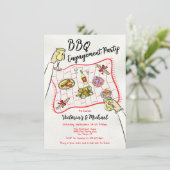 Invitation Dessin à la main de la partie d'engagement pique-n (Debout devant)