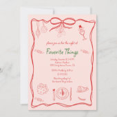 Invitation Dessin à la main Doodle Favori Things Noël (Devant)