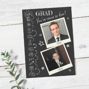 Invitation Dessin à la main Doodle Photo Graduation Party