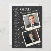 Invitation Dessin à la main Doodle Photo Graduation Party (Devant)